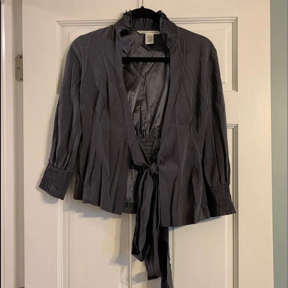 Diane Von Furstenberg Silk Tie Blouse
